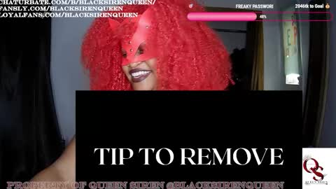Snapshot of blacksirenqueen chatting on October 10, 2:44 pm Queen Siren online show from October 10, 2:44 pm