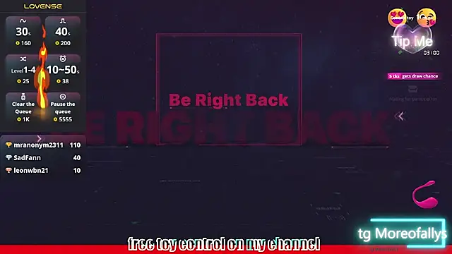 Snapshot of Allys chatting on October 2, 7:02 am Allys online show from October 2, 7:02 am